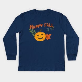 Happy Fall Y'all Kids Long Sleeve T-Shirt